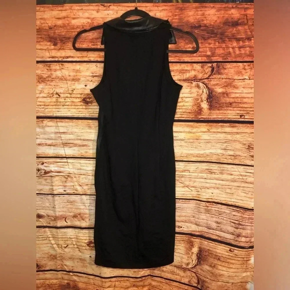 Collared Faux Leather Bodycon - Picture 10 of 15